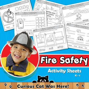 Worksheets on fire safety for kindergarten and first grade.